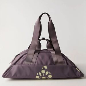 Women's Purple Duffel Bag with Floral Accent